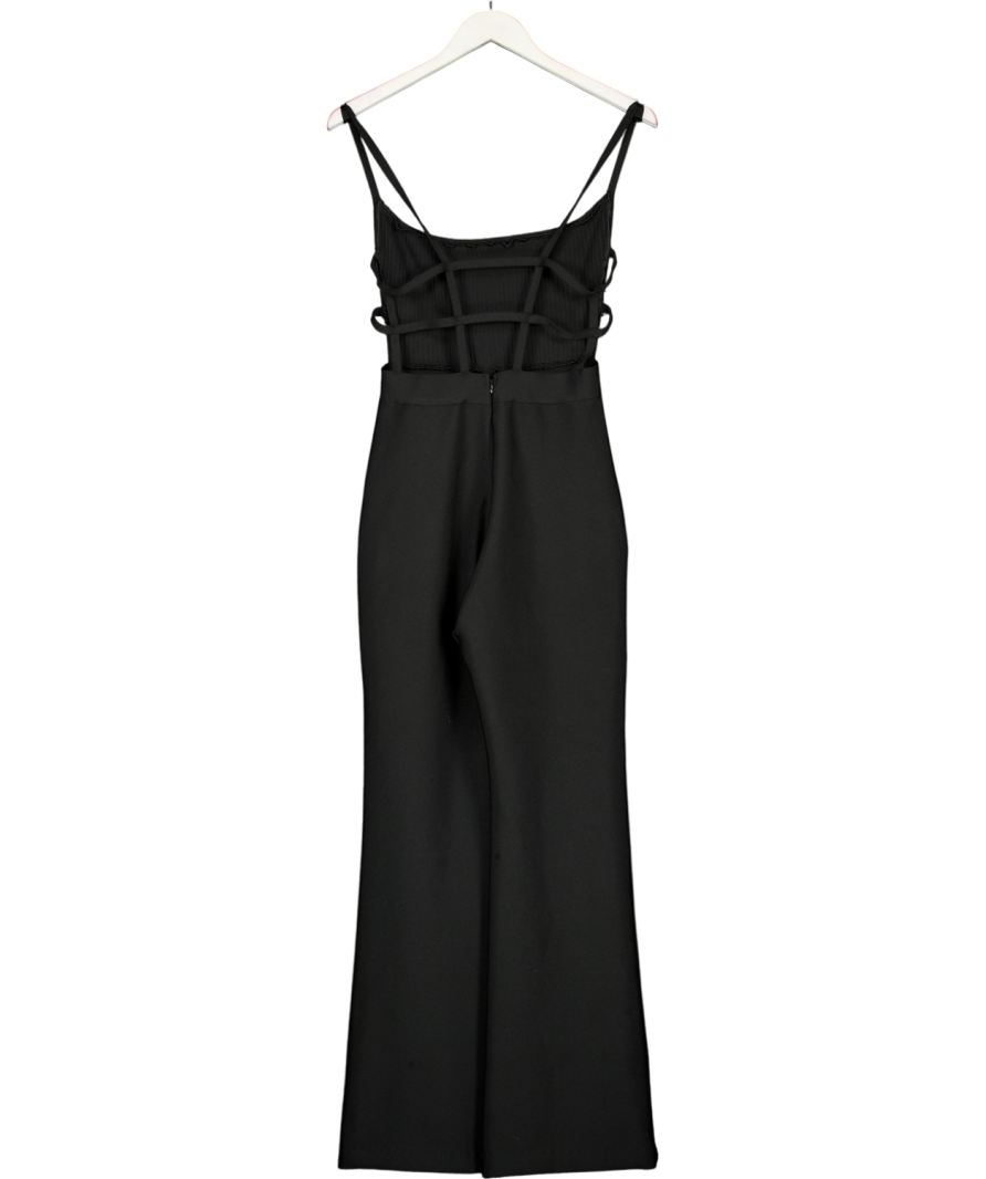 Tiger Mist Black Wide Leg Backless Strappy Jumpsuit UK M