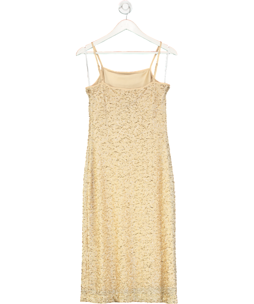 Donna Karan Metallic Bugle Beaded Dress UK S
