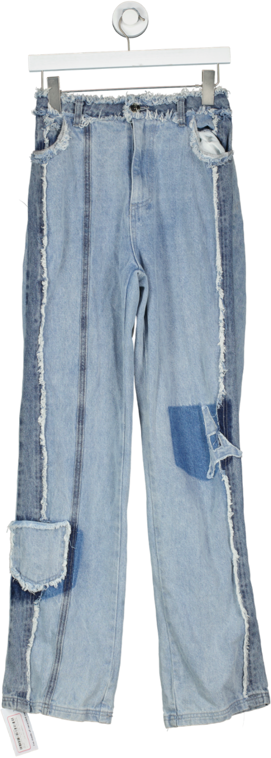 maniere de voir Blue Distressed Layer Jeans UK 8
