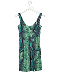 Diane von Furstenberg Erdon Green Python Snake Silk Jersey Dress Us4 UK 8