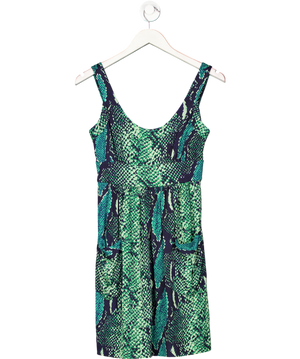 Diane von Furstenberg Erdon Green Python Snake Silk Jersey Dress Us4 UK 8