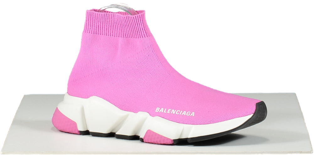 Balenciaga Pink Speed Knitted High-top Trainers UK 4 EU 37 👠