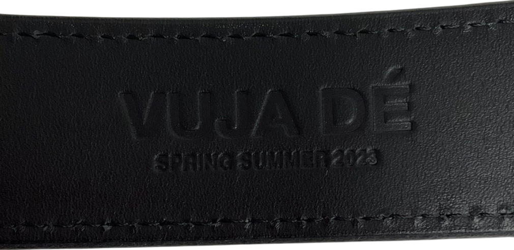 Vuja Dé Black Excursion Leather Belt Onesize W28-39"