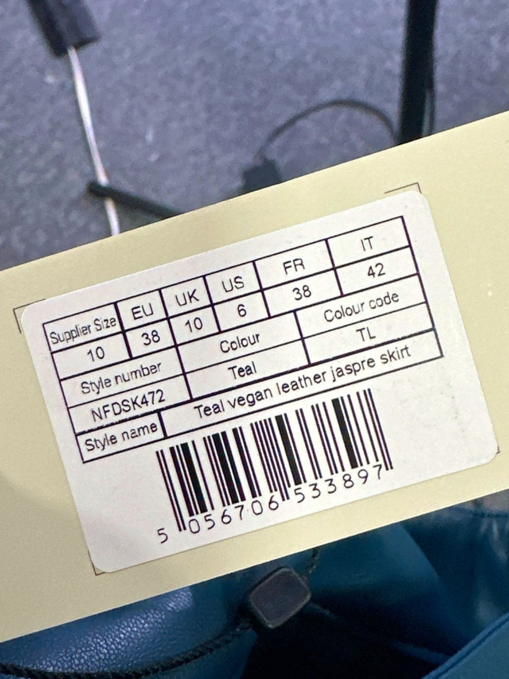 Never Fully Dressed Teal Vegan Leather Jaspre Skirt UK 10