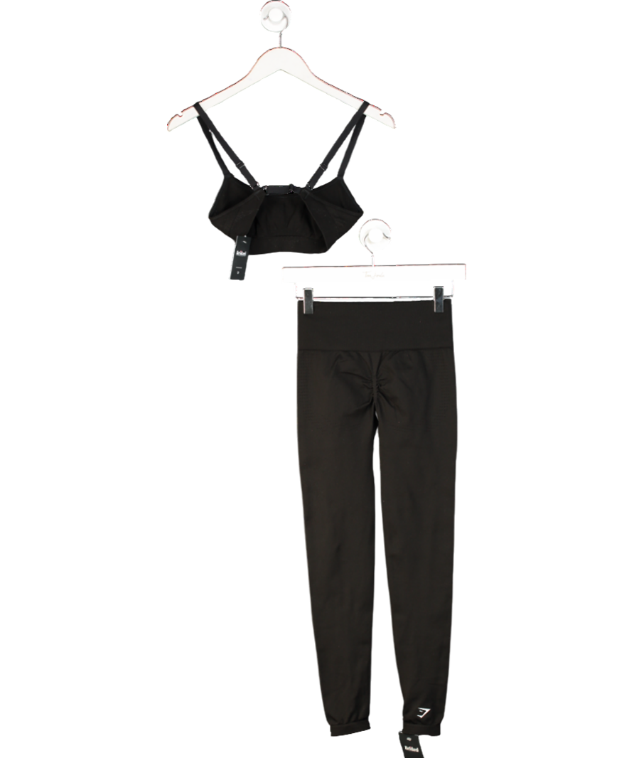 gymshark Black 2-piece Sports Bra And Vital Seamless Leggings UK S