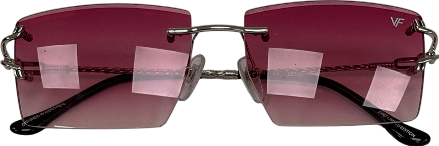 Vintage Frames Company VF Icon Drill Mount 24k White Gold Rectangular Sunglasses