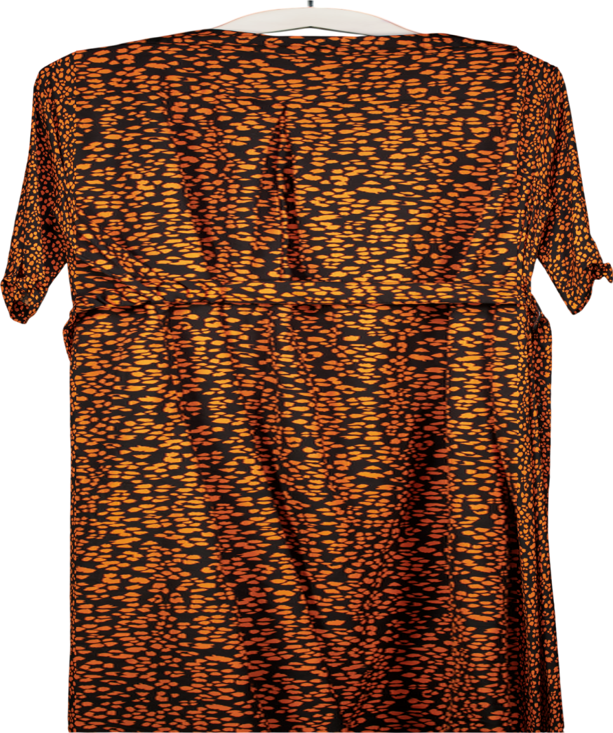 Dancing Leopard Orange Leopard Dove Maxi Shirt Dress UK 24