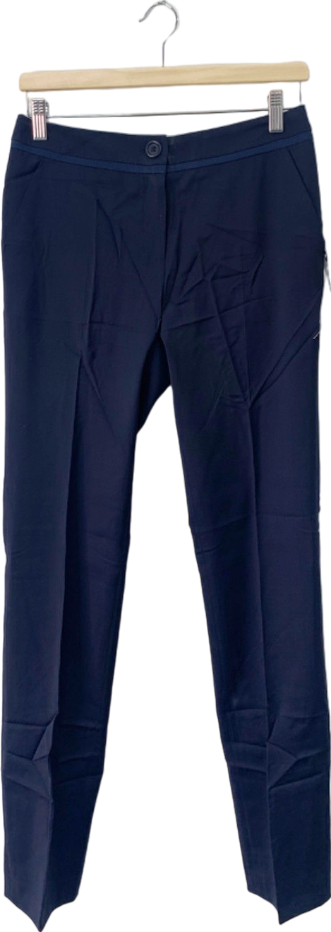 Boden Navy Straight Leg Wool Trousers UK 18L