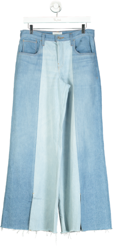 Frame Blue Split Personality Wide Leg Jeans UK W28