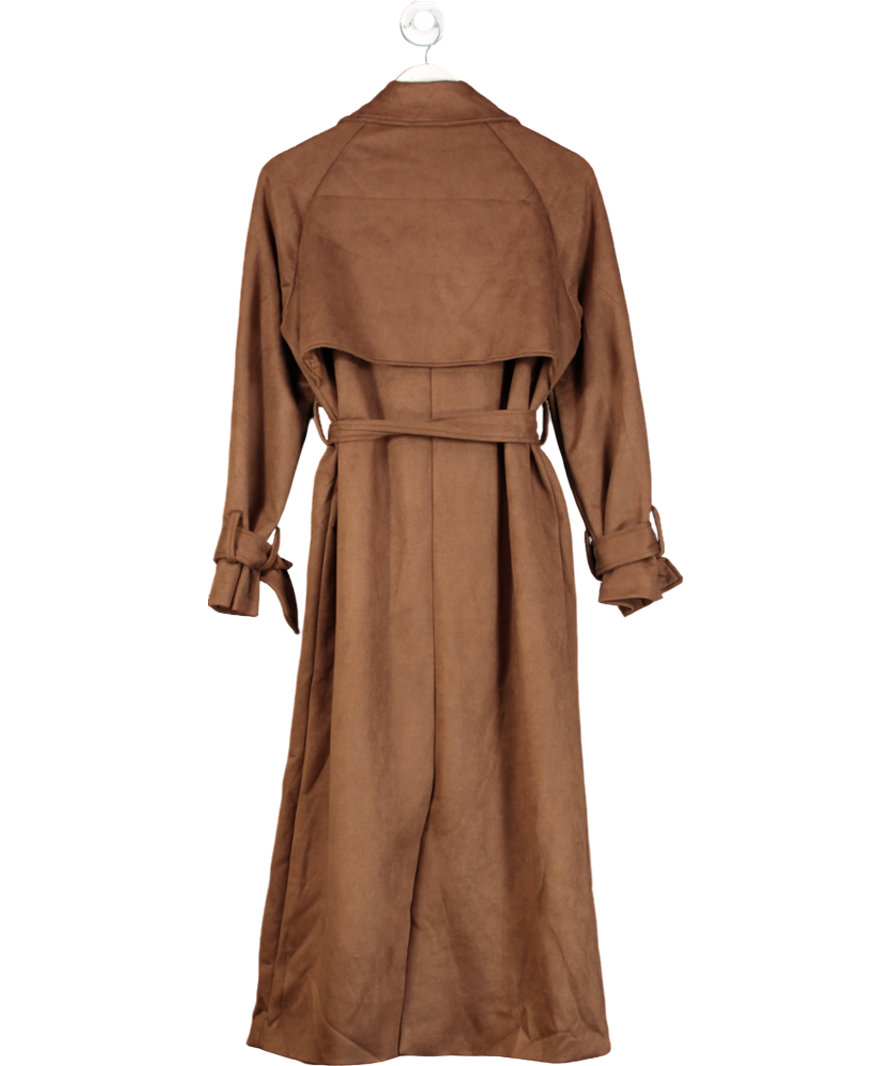Edyisa Brown Suede Effect Belted Coat UK S