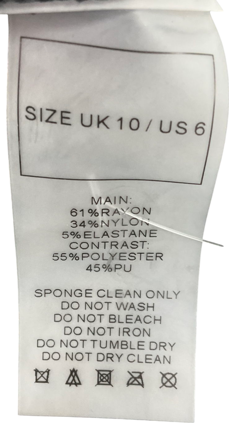 Black Halter Neck Ring Detailed Bodysuit UK 10