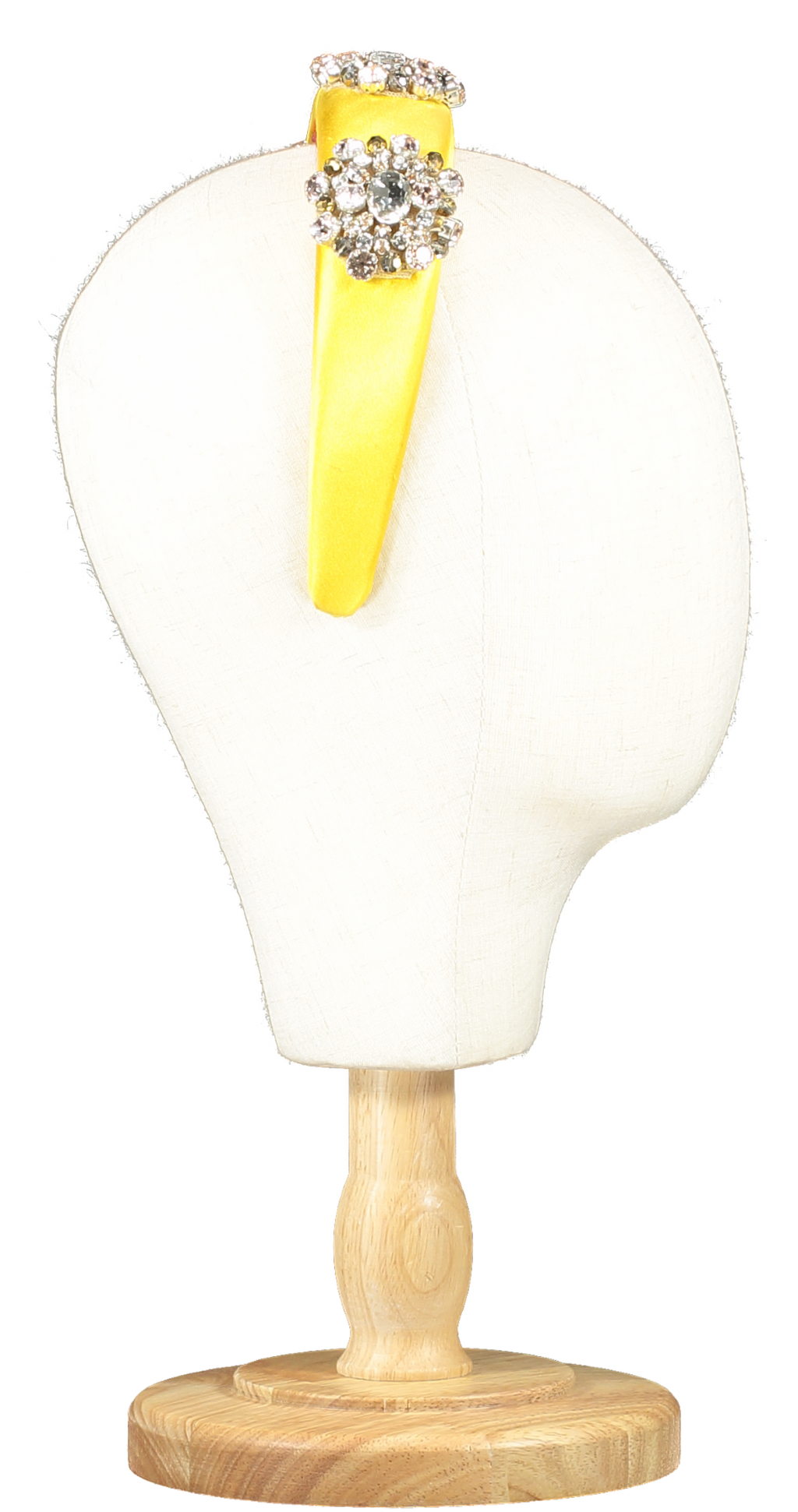 Blumarine Yellow Satin Diamante Embellished Headband One Size