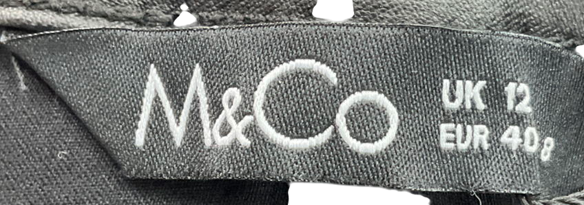 M&Co Black Coated Slim Leg Jeans UK 12