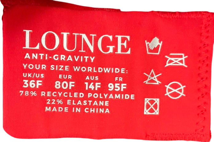 Lounge Underwear Red Anti Gravity Bra UK 36F