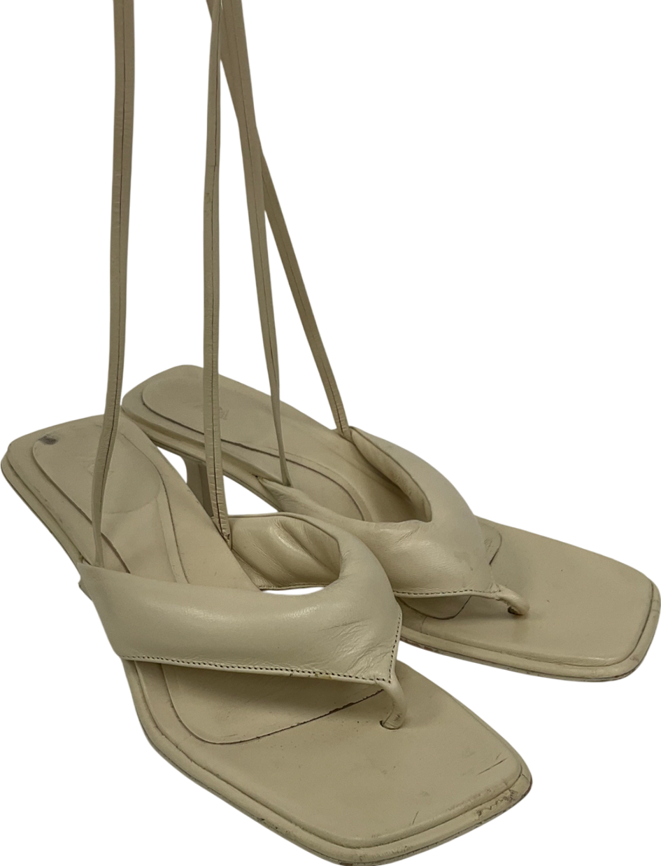 ZARA Cream Lace Up Sandals UK 5 EU 38 👠