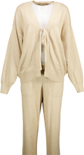 FREE PEOPLE Beach 2-piece Knitted Beige Solar Sweater Lounge Set UK M