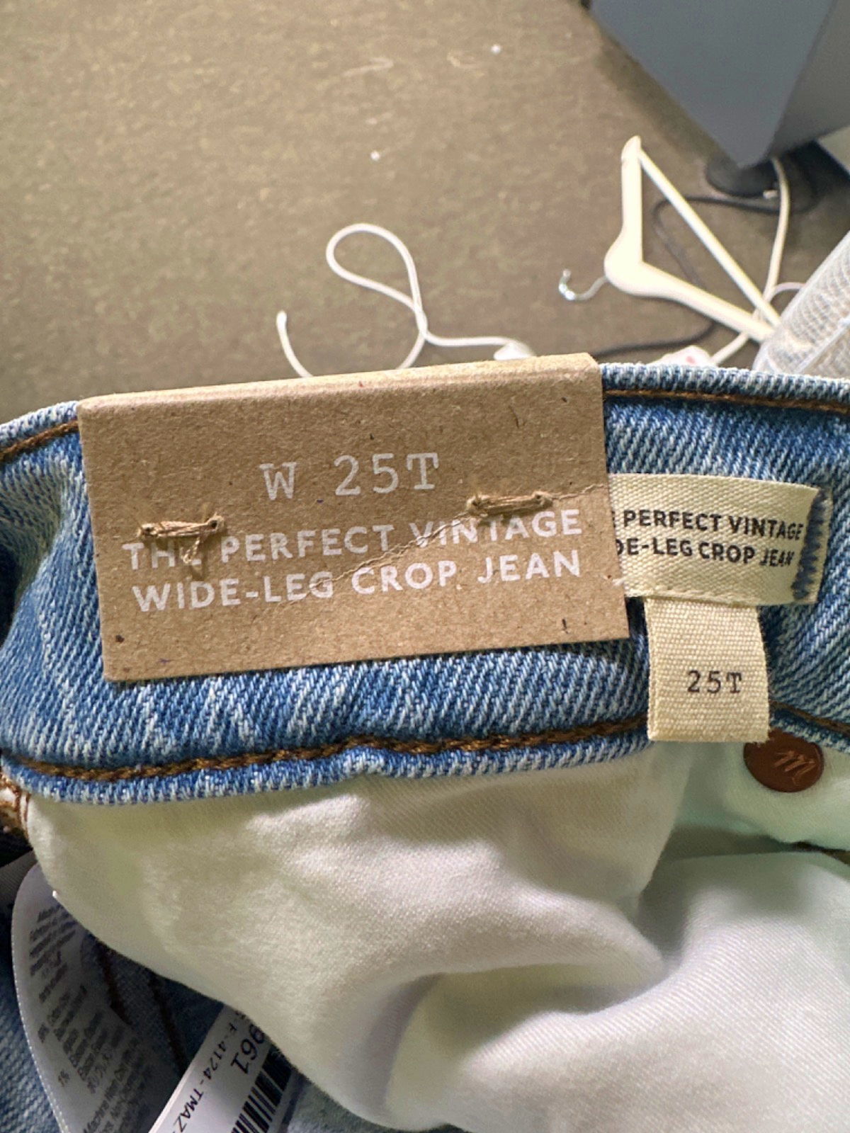 Madewell Light Blue Perfect Vintage Wide-Leg Crop Jean UK W25