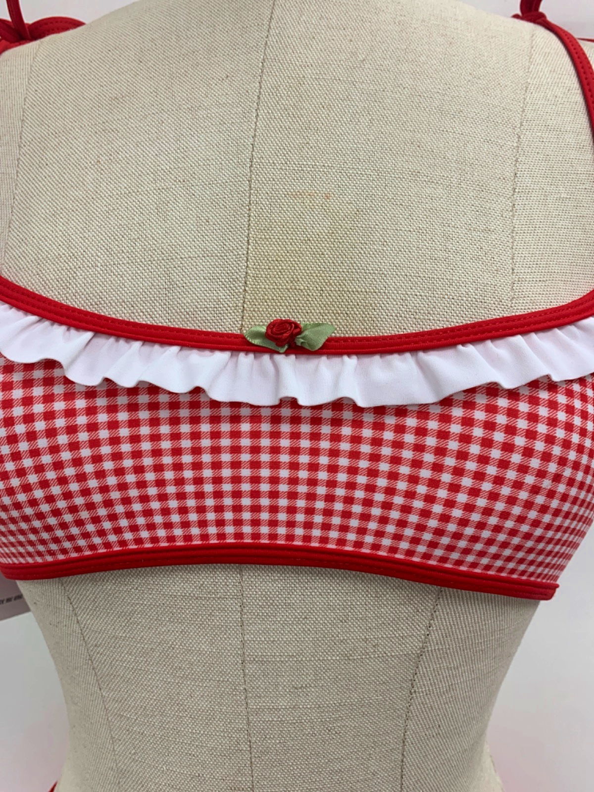 Kitteny Red Gingham Bikini Set UK S