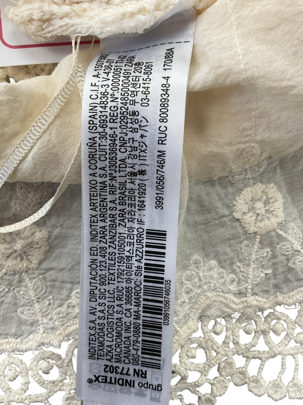 ZARA Cream Crochet Crop Top UK M