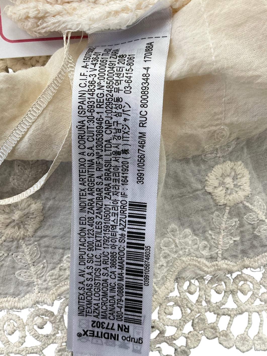 ZARA Cream Crochet Crop Top UK M