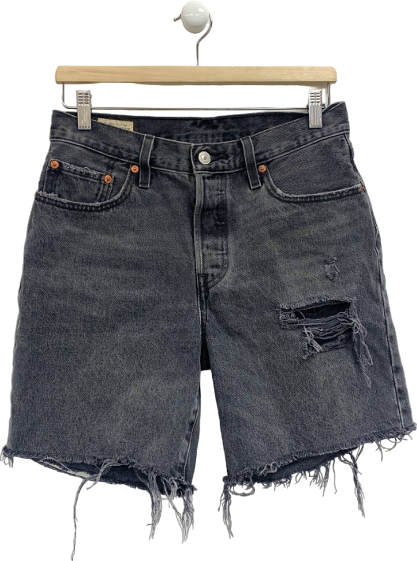 Levi's Grey Denim Distressed Shorts W 27