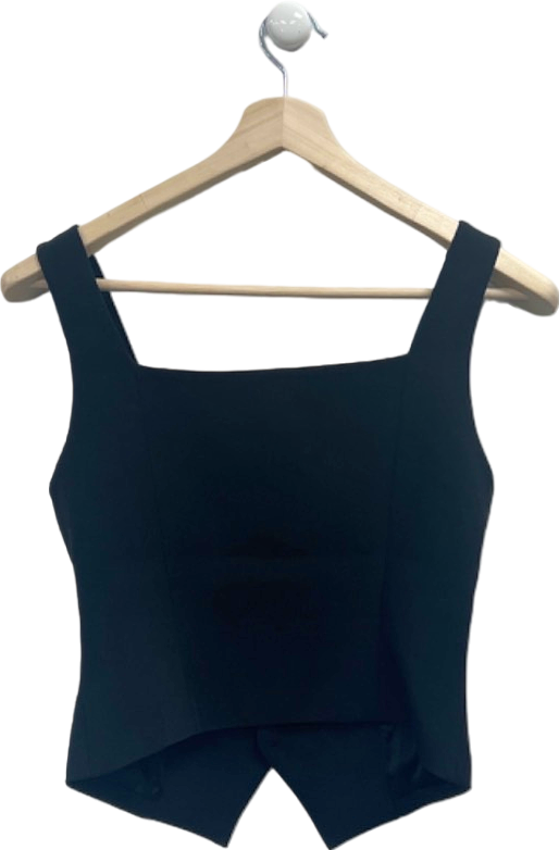 Paige Black Irene Button-Up Waistcoat Top Size UK 8