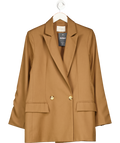 ST. AGNI Beige Camel Double Breasted Wool Blazer UK S