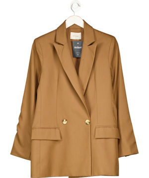 ST. AGNI Beige Camel Double Breasted Wool Blazer UK S
