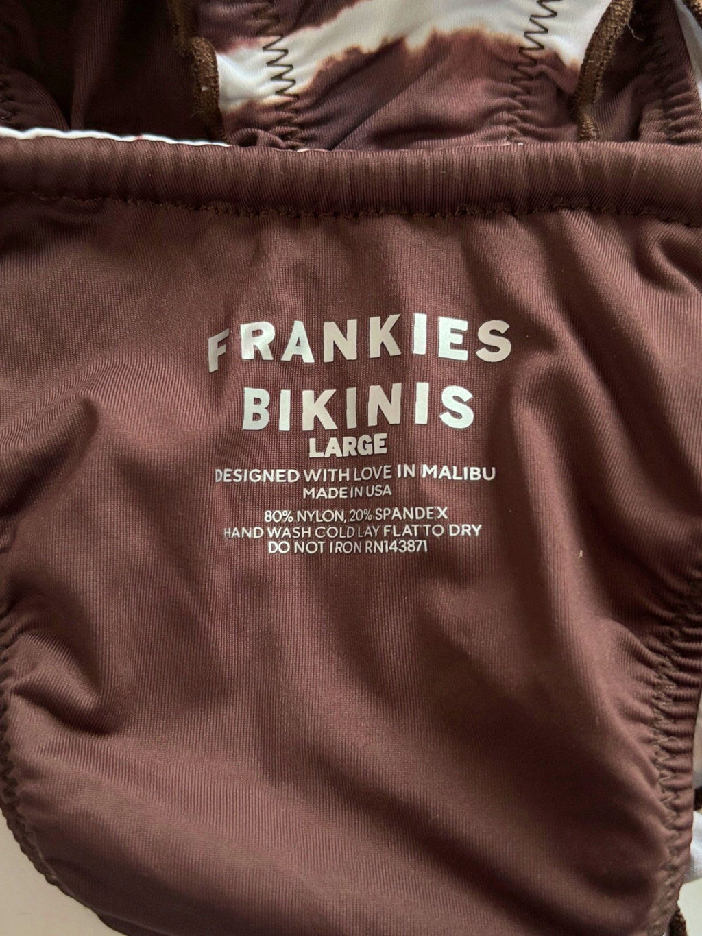 Frankies Bikinis Brown Tie-Dye Bikini Bottom Large
