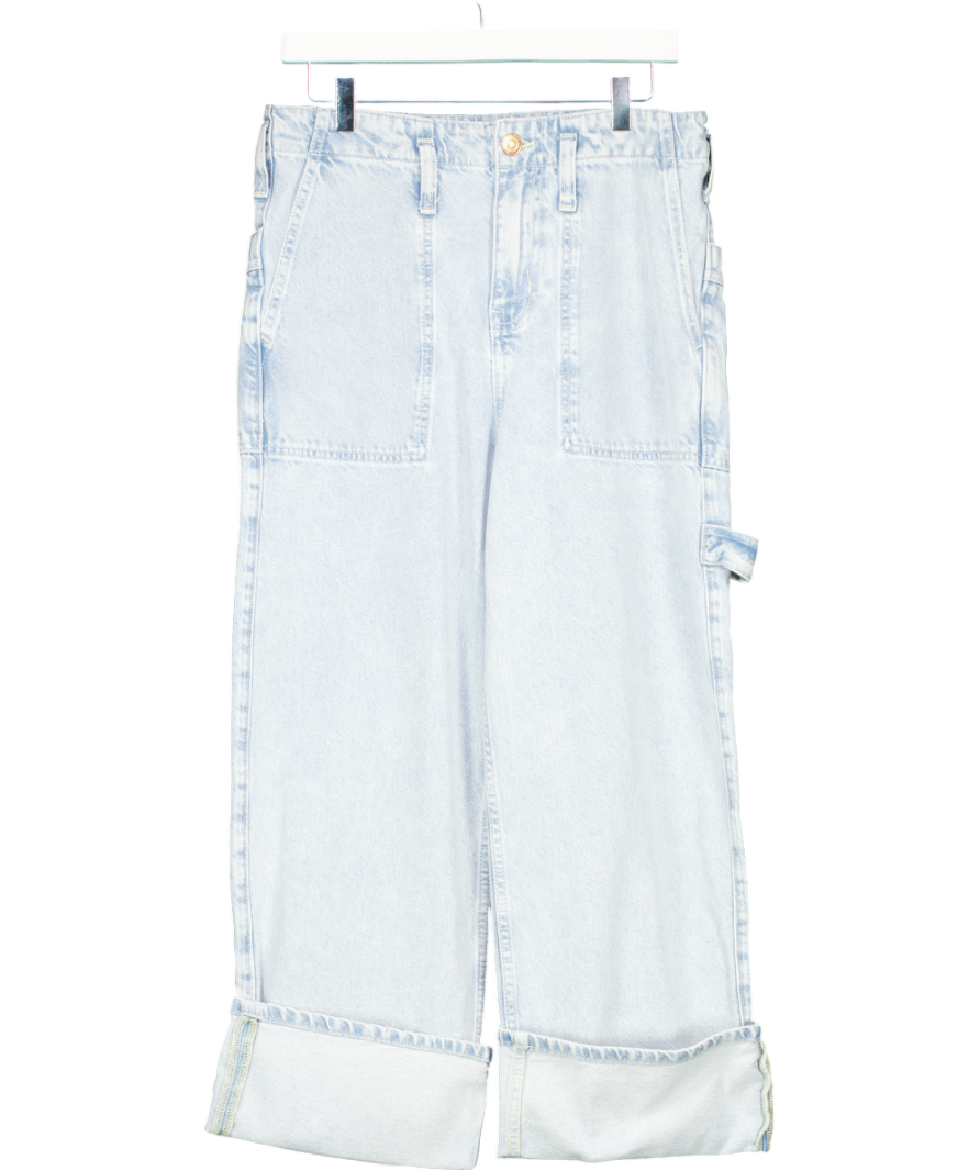 Free People Blue Major Leagues Mid-rise Cuffed Jeans W28