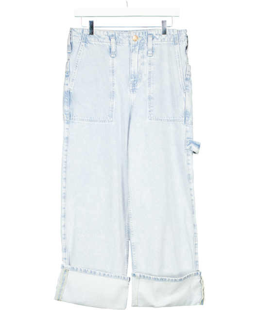 Free People Blue Major Leagues Mid-rise Cuffed Jeans W28