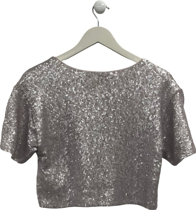 Anthropologie Metallic Maeve Sequin T Shirt UK XS