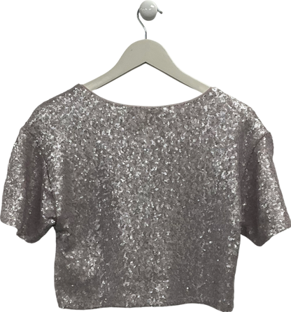 Anthropologie Metallic Maeve Sequin T Shirt UK XS