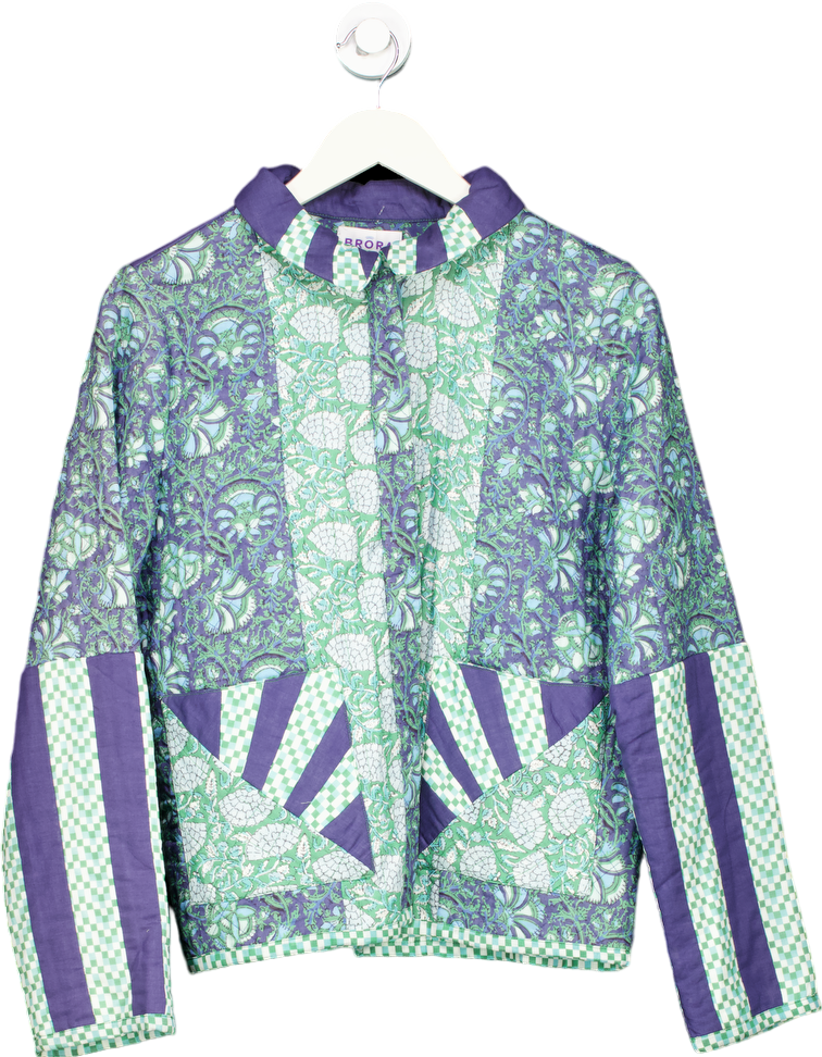 Brora Green/Purple Patchwork Jacket UK 12-14