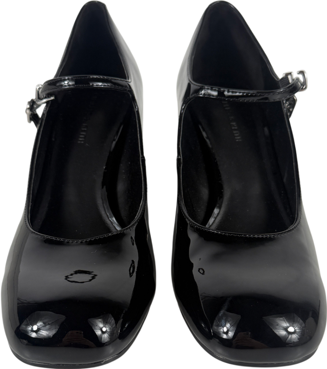 Charles & Keith Black Patent Block-heel Mary Jane Pumps UK 5 EU 38