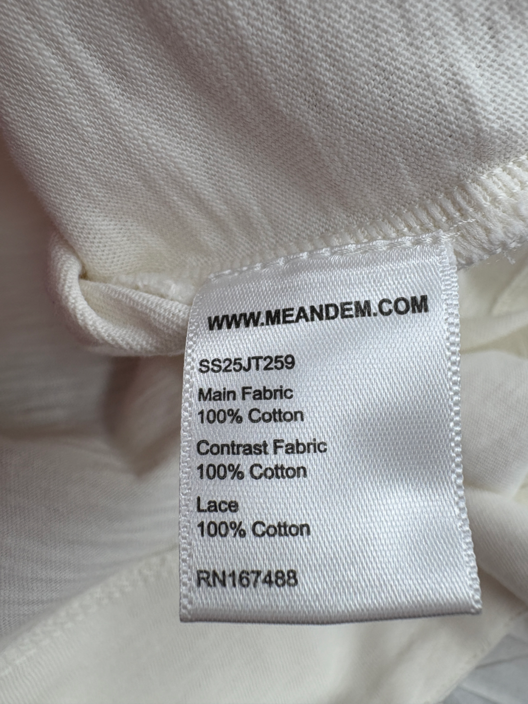 ME+EM Cream Mixed Media Frill Detail Swing T-shirt UK 12