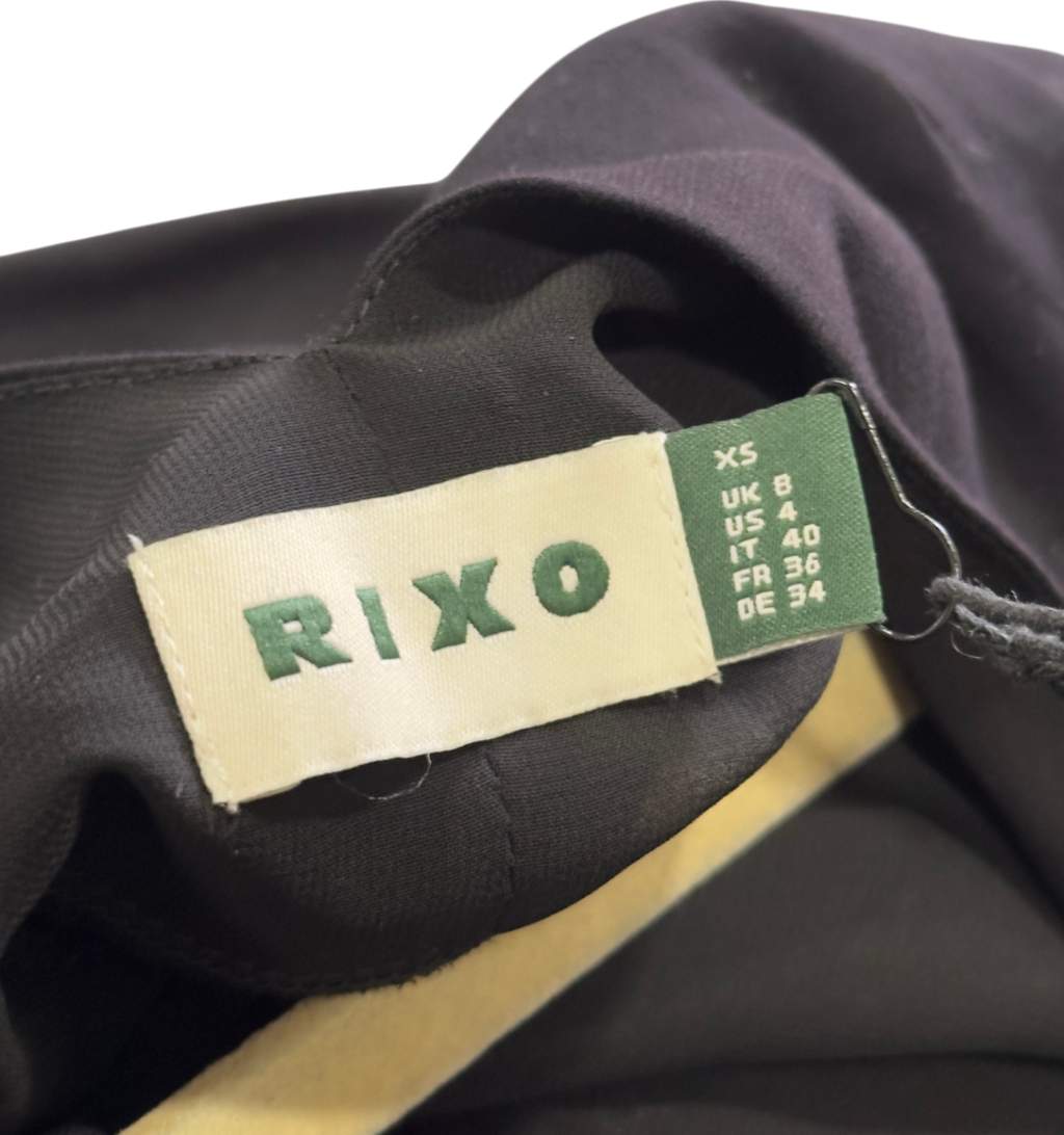 Rixo Black Ottilie Mini Dress UK 8