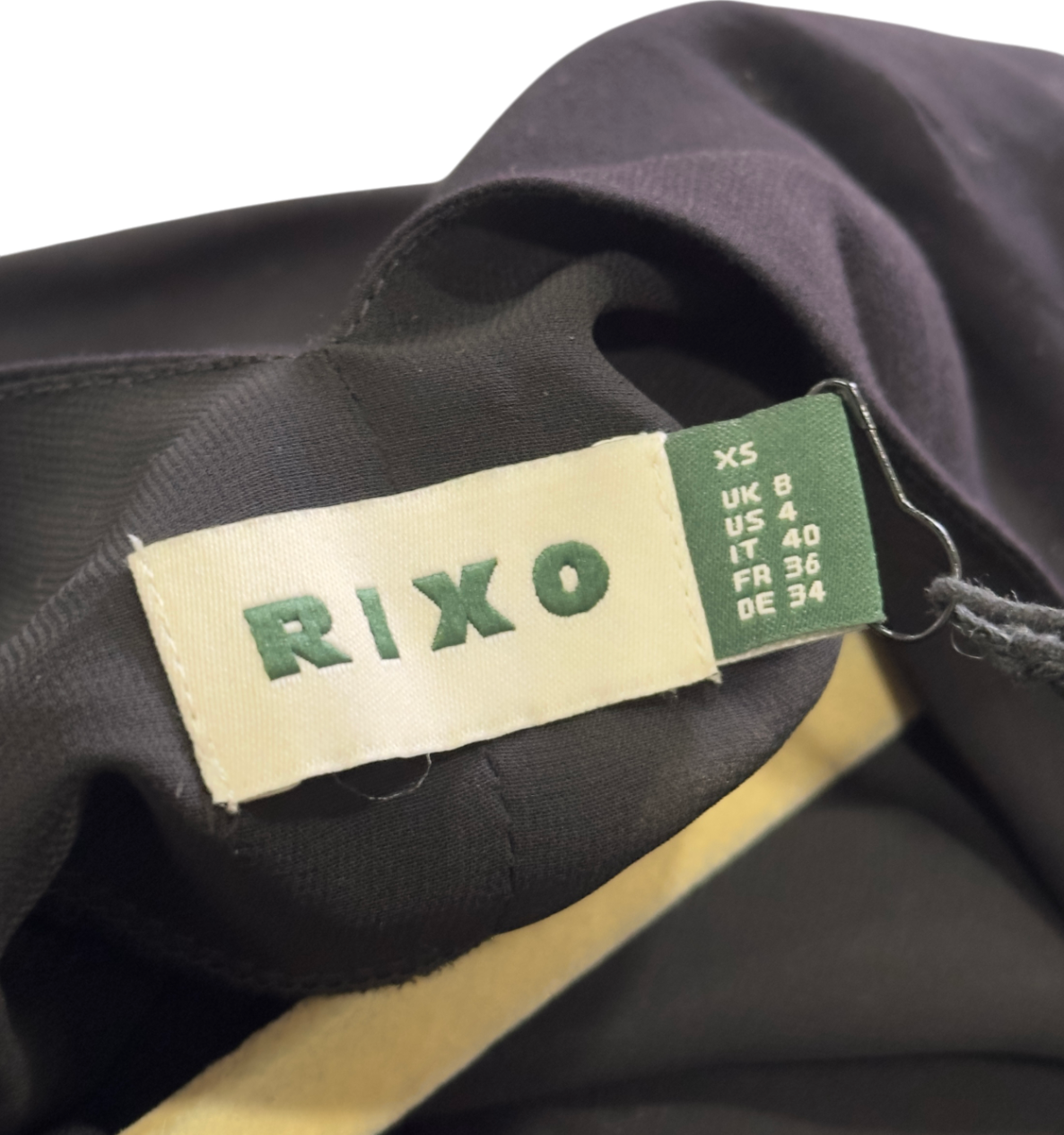 Rixo Black Ottilie Mini Dress UK 8