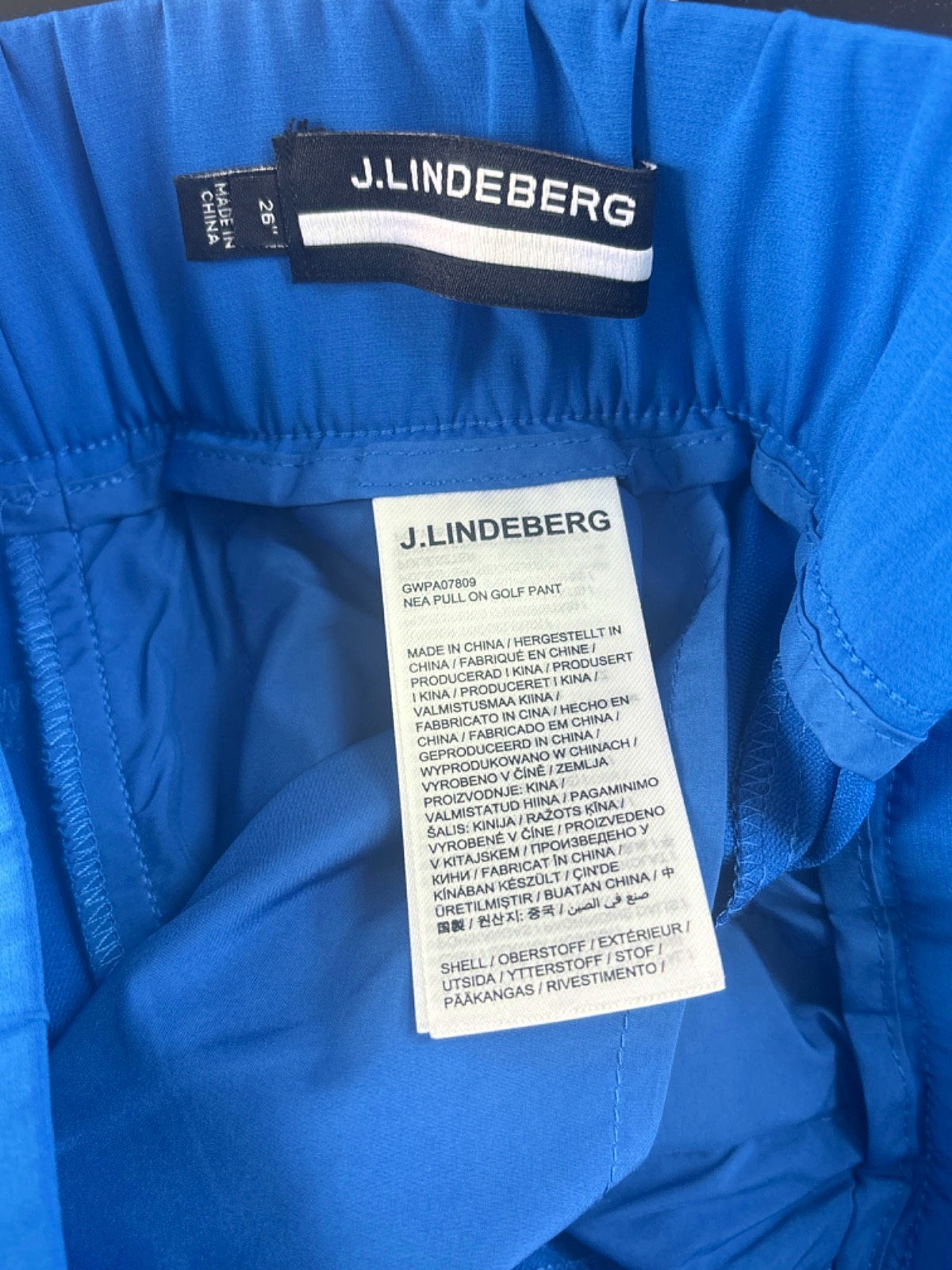 J.Lindeberg Lapis Blue Nea Pull On Golf Pant Size W26