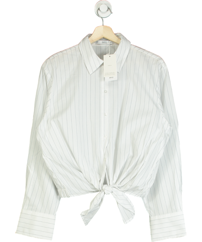 MANGO White Stripped Knot Shirt UK M