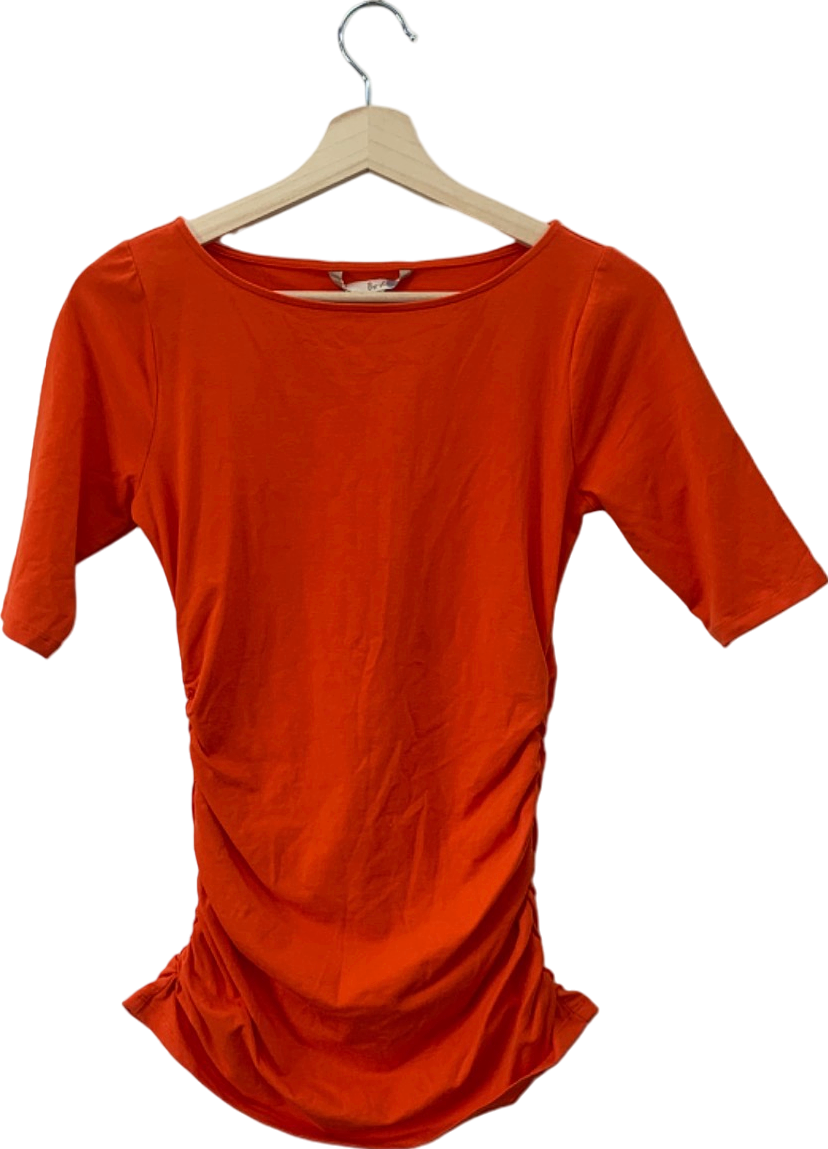 Boden Orange Ruched T-Shirt UK 10
