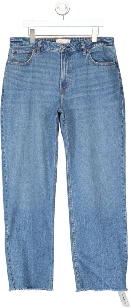 Abercrombie & Fitch Blue The 90's Relaxed High Rise Jean W33