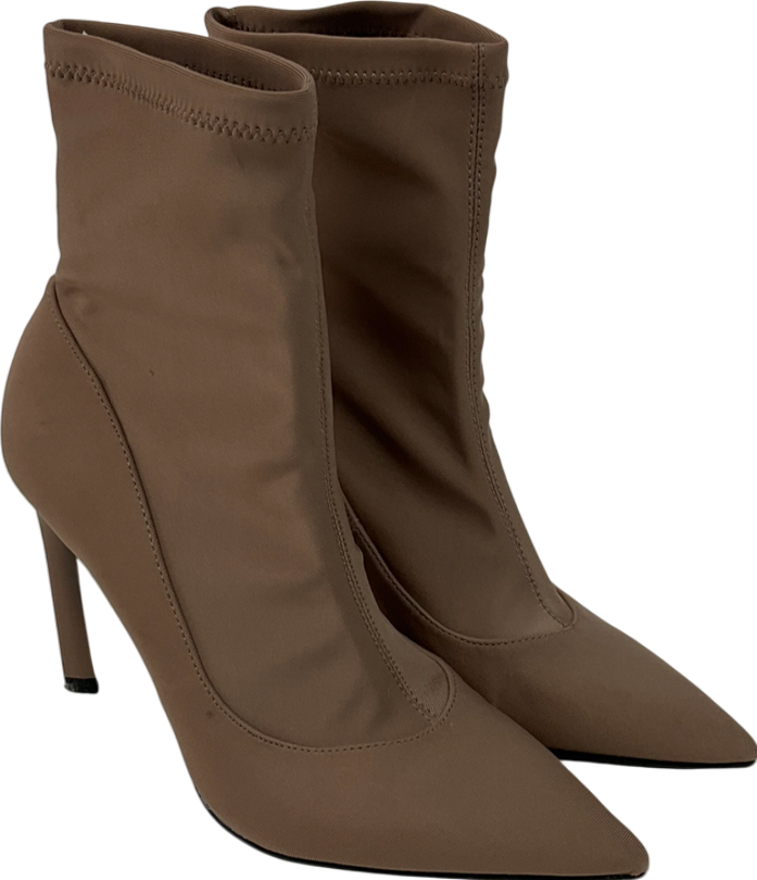 ZARA Brown Stiletto Sock Boots UK 4 EU 37 👠
