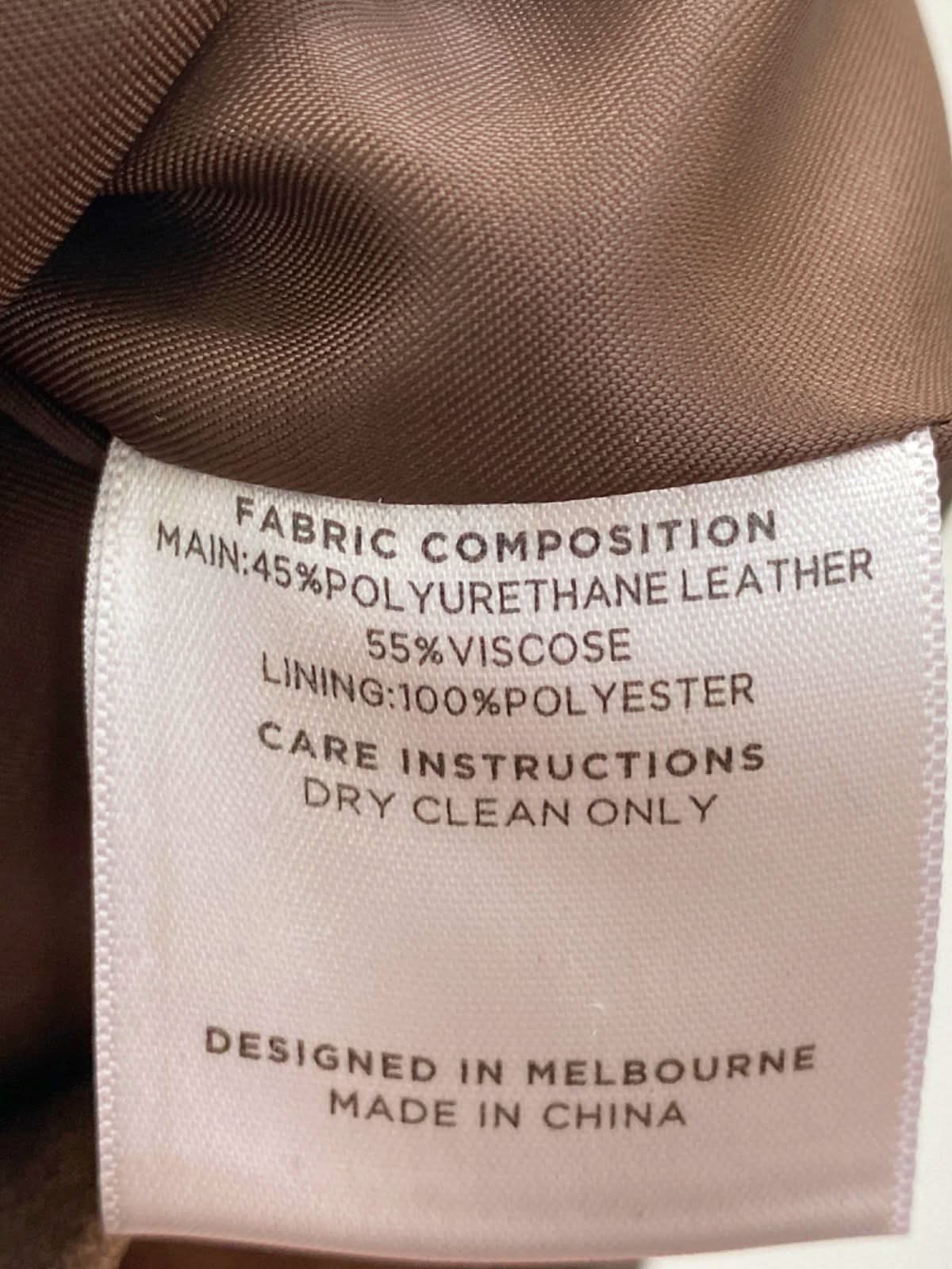 Nakedvice Brown Faux Leather Mini Skirt XS