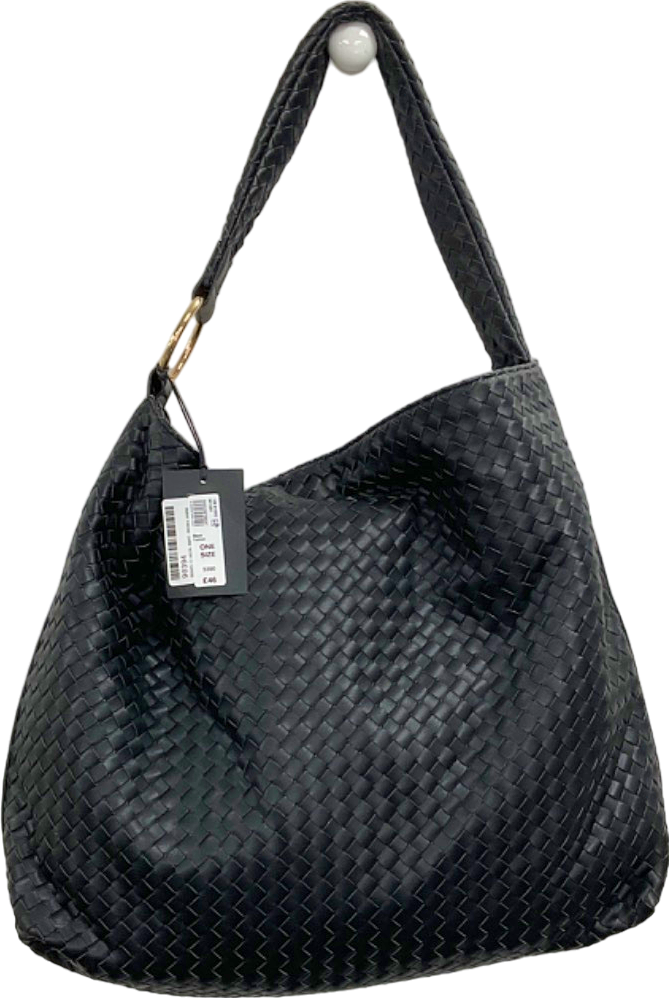 River Island Black Woven Shoulder Bag