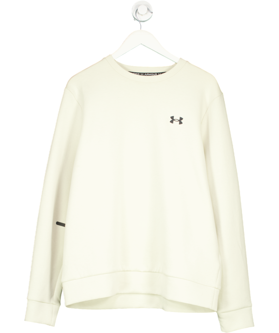Under Armour Beige Unstoppable Fleece Crew Neck Sweathshirt UK L
