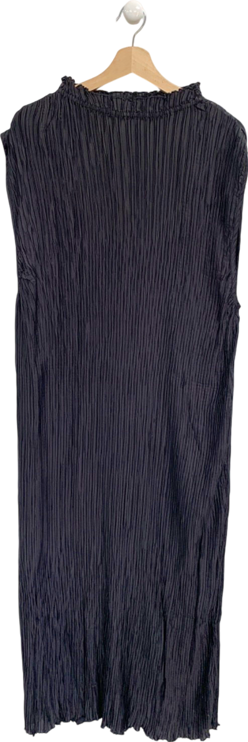 ASOS Black Sleeveless Pleated Dress UK 26