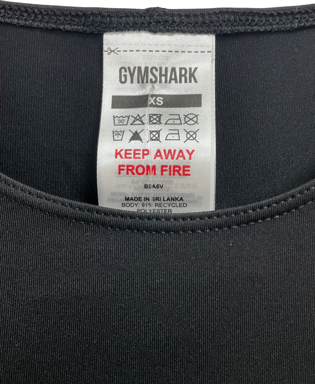 gymshark Black Running T-shirt UK XS