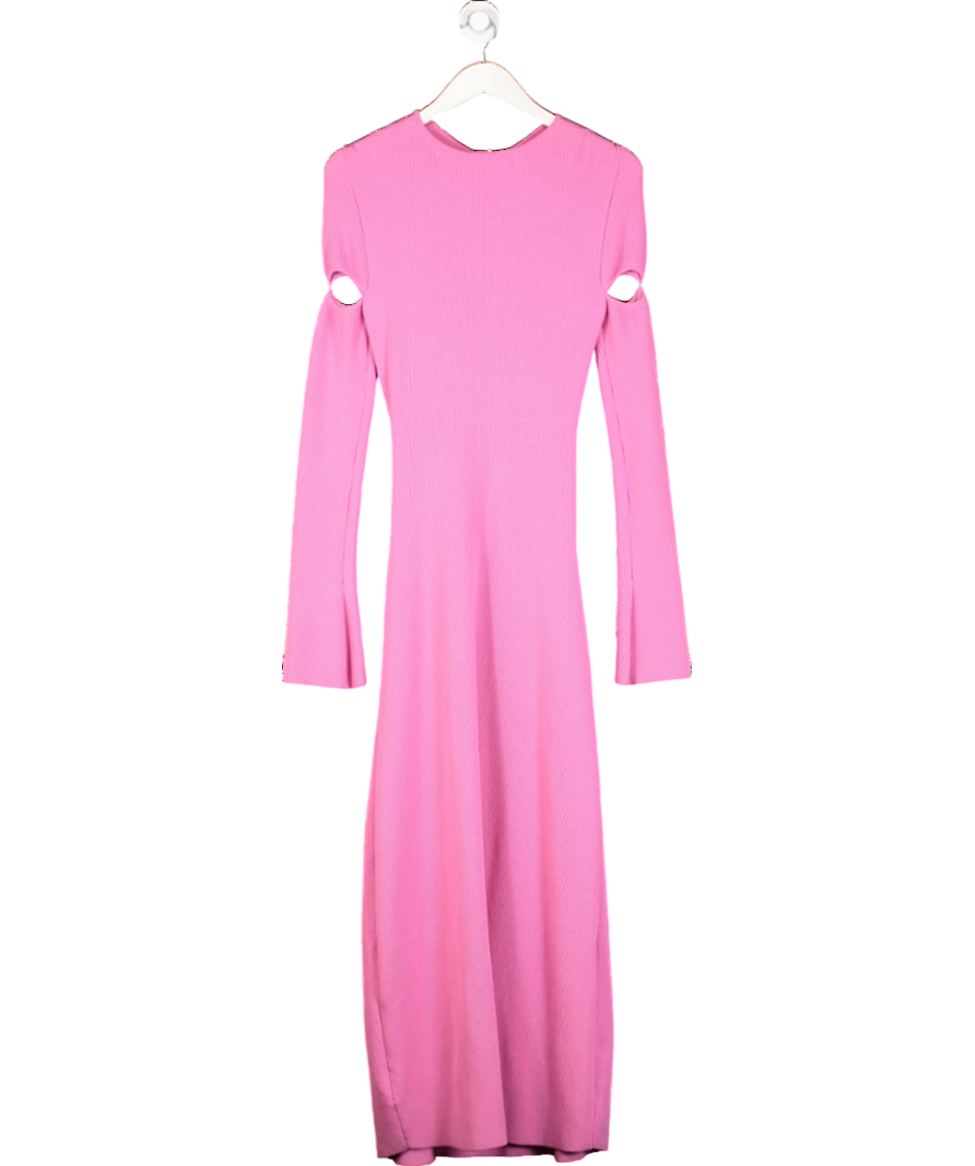 Mach & Mach Pink Camille heart-embellished knitted midi dress UK XL