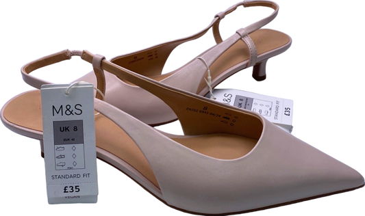 M&S Pink Standard Fit Slingback Court Shoes UK 8 EU 41 👠